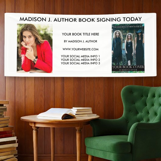 Writer作家ブックの写真（白または色を選択） 横断幕