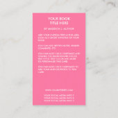 Writer作家ブックカバーピンクまたはピックカラー 名刺 (裏面)