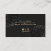 Writer金ゴールドクイルロゴヴィンテージブラックフローラ 名刺 (裏面)