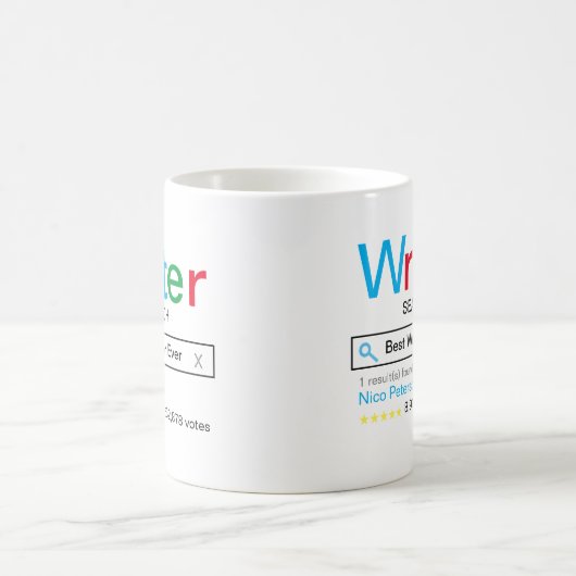Writer 最高の Ever Searchエンジンの結果(名前あり) コーヒーマグカップ (中央)