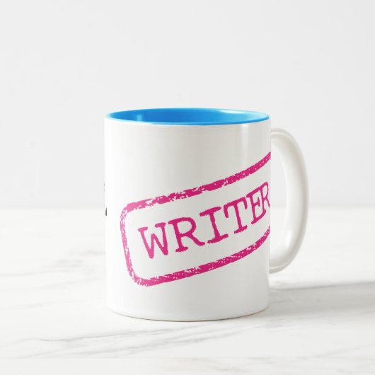 "WRITER" - "私たちはあなたの上の紙書を崇拝する。 Tw ツートーンマグカップ (正面右)
