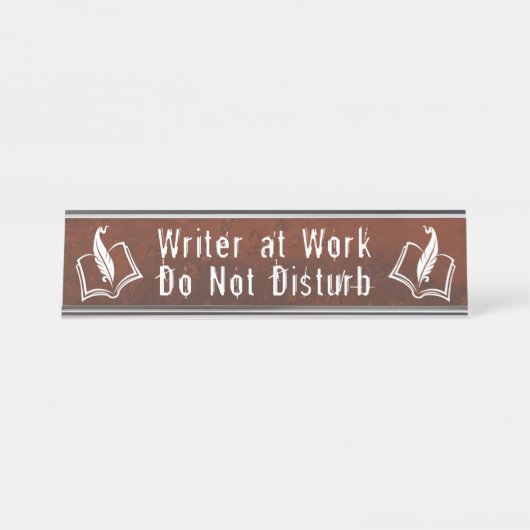 Writer – 邪魔しない(古い本の表紙) デスクネームプレート (正面)
