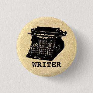 Writer Antique Typewriter 缶バッジ