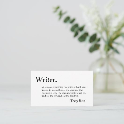 Writer Black and White 名刺 (スタンド正面)
