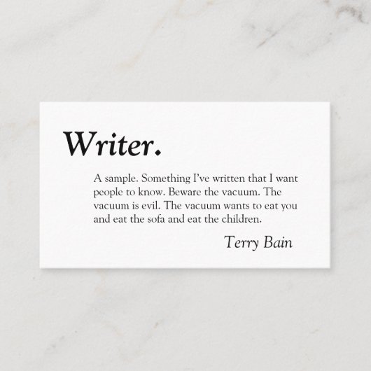 Writer Black and White 名刺 (正面)
