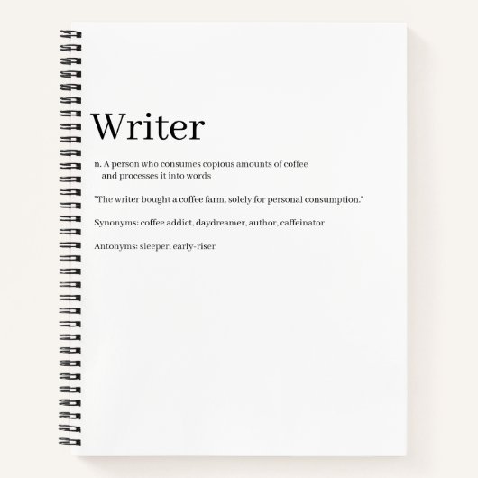 Writer Definition Notebook - Funny ノートブック (正面)