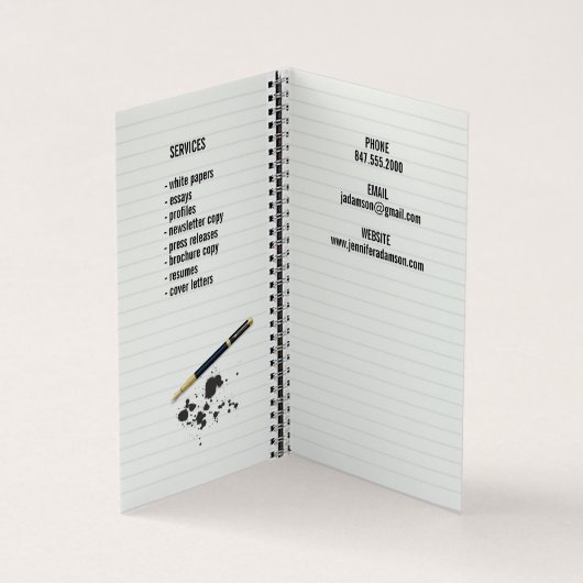 writer/editorノートブック名刺 名刺 (内部)