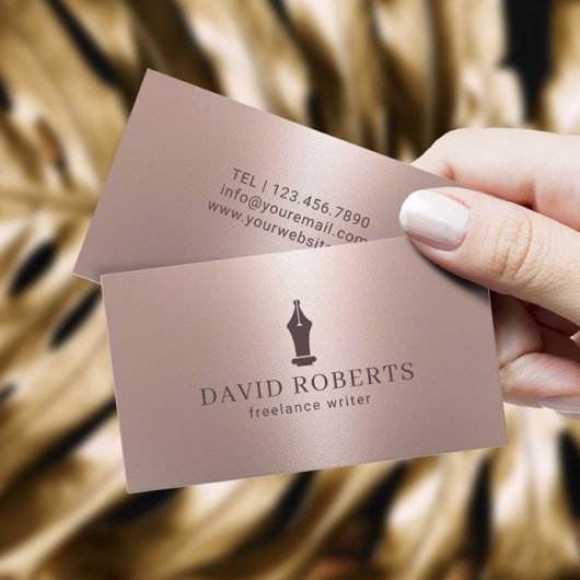 Writer Editor作家ペンNibロゴバラ金ゴールド 名刺