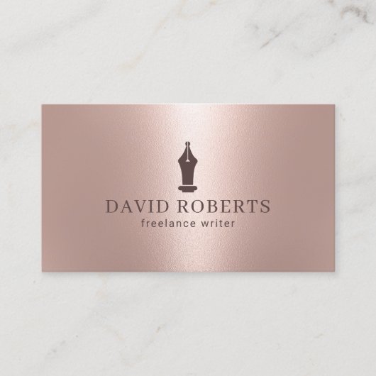 Writer Editor作家ペンNibロゴバラ金ゴールド 名刺 (正面)