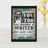 Writer Greeting Card - おもしろいヴィンテージレトロ カード (黄色い花)