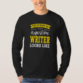 Writer Job Title Employee  Worker Profession Write Tシャツ (正面)