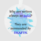 Writer Joke英語先生おもしろいギフト オーナメント (正面)