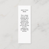 Writer or Author Mini Bookmark For Promotions スキニー名刺 (裏面)