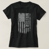 Writer USA Flag Distressed design Tシャツ (デザイン正面)