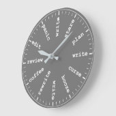 Writer's Clock – グお洒落レー書におけるジョーク ラージ壁時計 (傾斜)