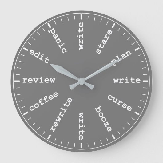 Writer's Clock – グお洒落レー書におけるジョーク ラージ壁時計 (正面)