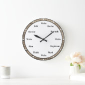 Writer's Clock - Writing Job Fun Faux Brown Wood ラージ壁時計 (ホーム)