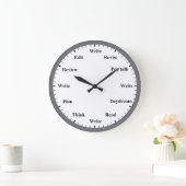 Writer's Clock - Writing Job Fun Grey Wall Clock ラージ壁時計 (ホーム)