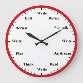 Writer's Clock - Writing Job Fun Red Wall Clock ラージ壁時計