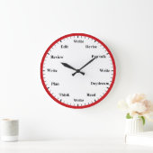 Writer's Clock - Writing Job Fun Red Wall Clock ラージ壁時計 (ホーム)