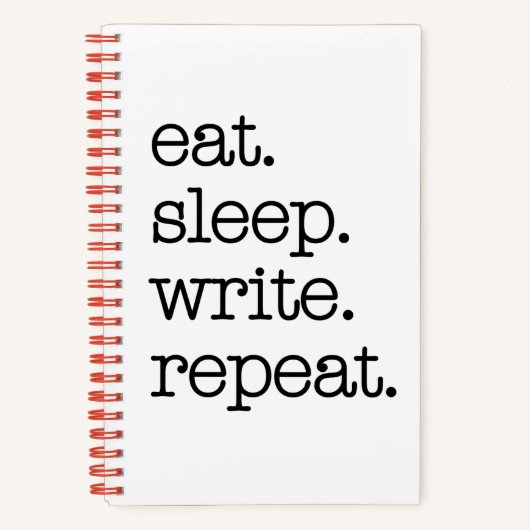 Writer's Journal作家のギフト食べスリープリピート ノートブック (正面)