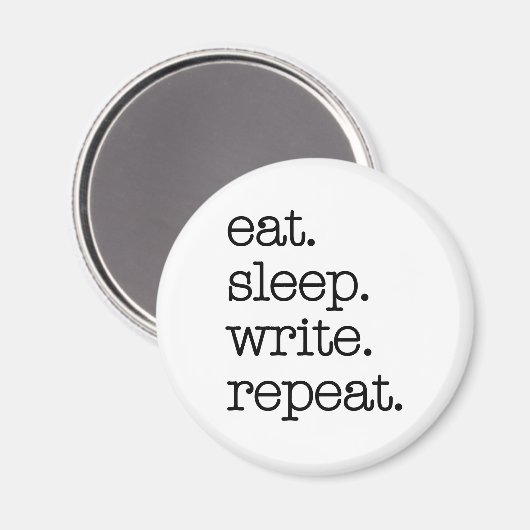 Writer's Journal作家のギフト食べスリープリピート マグネット (正面/裏面)