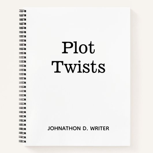 Writer's Plot モダン Twists Name Spiral Notebook ノートブック (正面)