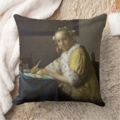 Writing、c. 1665年女性(キャンバスの油) クッション (ブランケット)