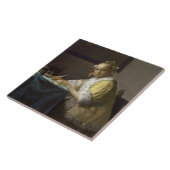 Writing、c. 1665年女性(キャンバスの油) タイル (側面)