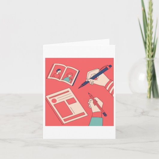 Writing Colorful Expressive Digital Art Illustrati カード (正面)