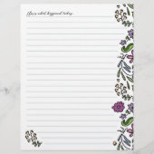 Writing Paper Floral Art Border Lined レターヘッド (正面)