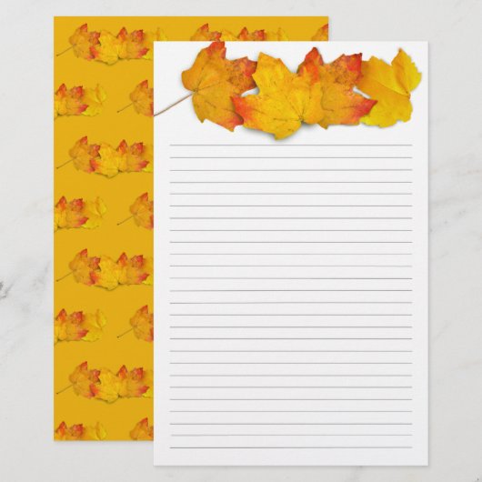 Writing Paper Maple Leaves Header 便箋 (正面/裏面)