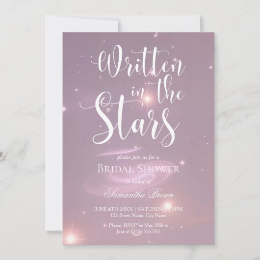 Written in the Stars Bridal Shower  招待状 (正面)