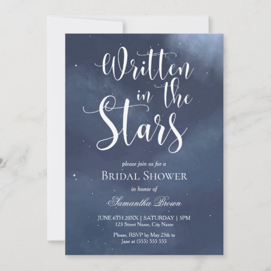 Written in the Stars Bridal Shower 招待状 (正面)