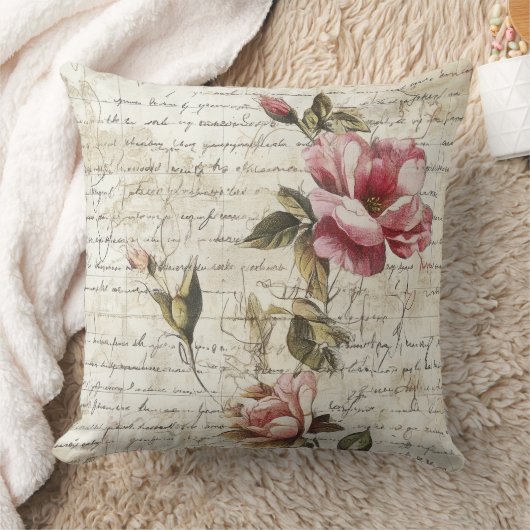 Written Roses Pillow クッション (ブランケット)