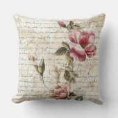Written Roses Pillow クッション (正面)
