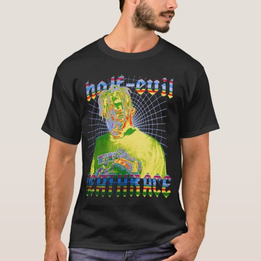 WRLD HALF EVIL DEATH RACE FOR LOVE ヴィンテージ レトロ フ Tシャツ (正面)