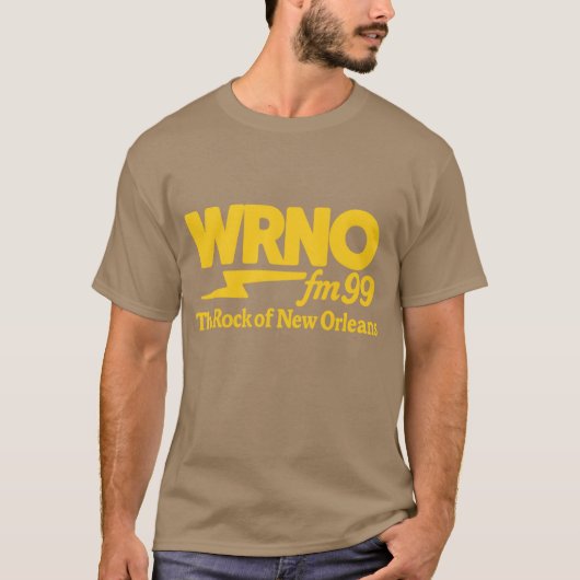 WRNO FM 99ラジオシャツ – ニューオーリンズの岩 Tシャツ (正面)