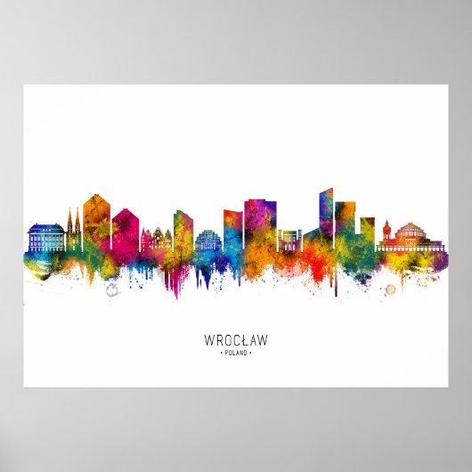Wrocław Poland Skyline ポスター (正面)