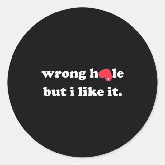 Wrong Hole But I Like It Funny Quote Meme  ラウンドシール (正面)