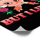 Wrong Hole Peach Naughty Cartoon Retro Adult Humor ポスター (角)