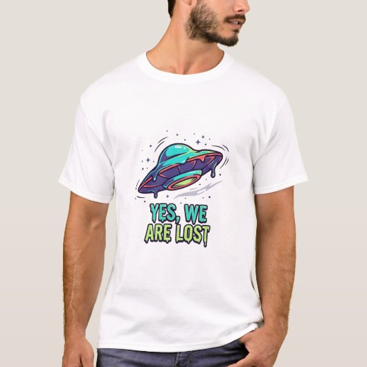 Wrong Way — Yes, We Are Lost UFO セットの説明 Tシャツ (正面)