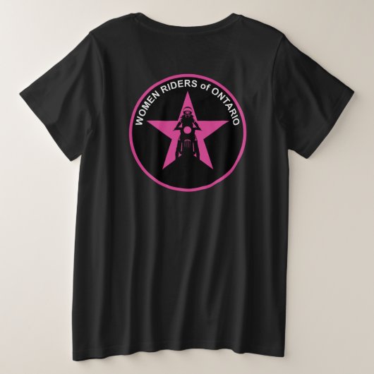 WRoO Plus-Size Basic、Black、Front、Backのロゴ プラスサイズTシャツ (デザイン裏面)