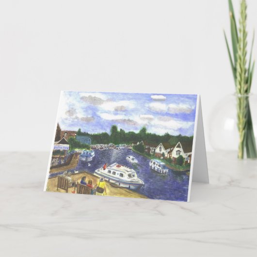 Wroxham橋ノーフォークBroadsからの眺め カード (正面)