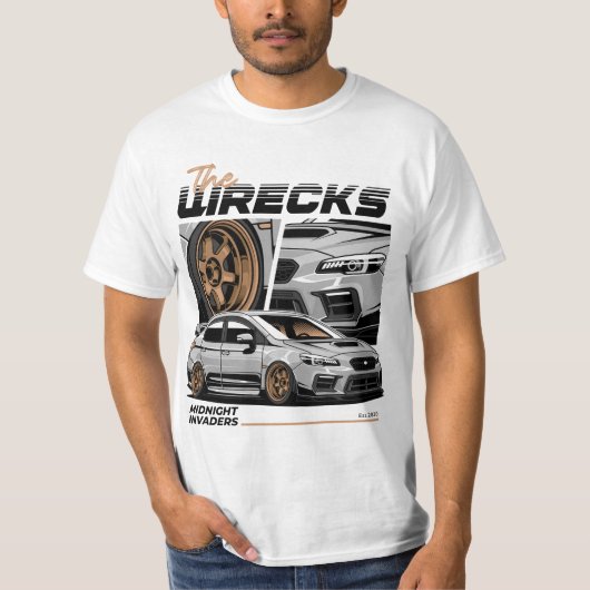 WRX STIスポーツカーイラストレーション Tシャツ (正面)