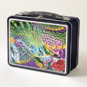 WSロゴ付きバラのドラゴン2025更新 メタルランチボックス (正面)