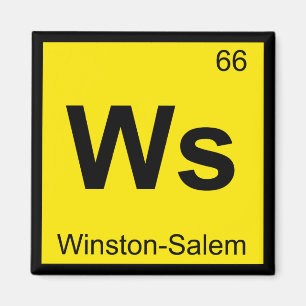 Ws - Winston-Salemノースカロライナ化学シンボル マグネット