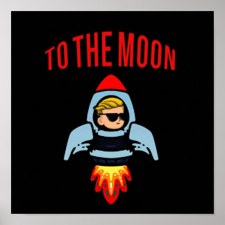 WSB TO THE MOON WallStreetBetts GME AMC ポスター