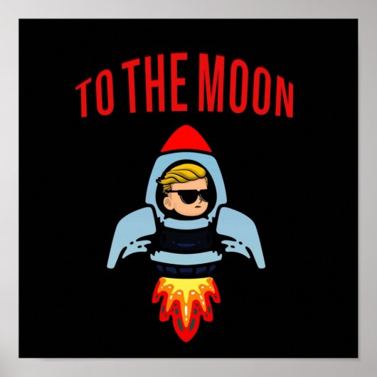 WSB TO THE MOON WallStreetBetts GME AMC ポスター (正面)
