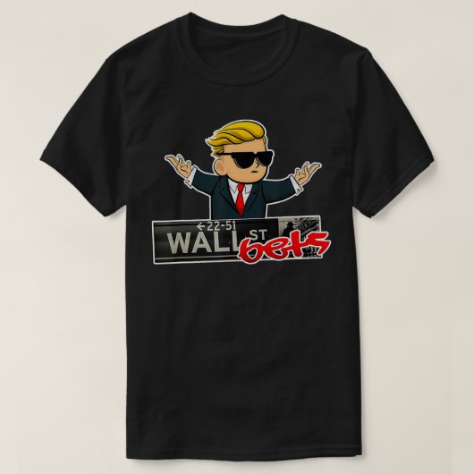 WSB WallStreetBets株式売買投資ミームLo Tシャツ (デザイン正面)